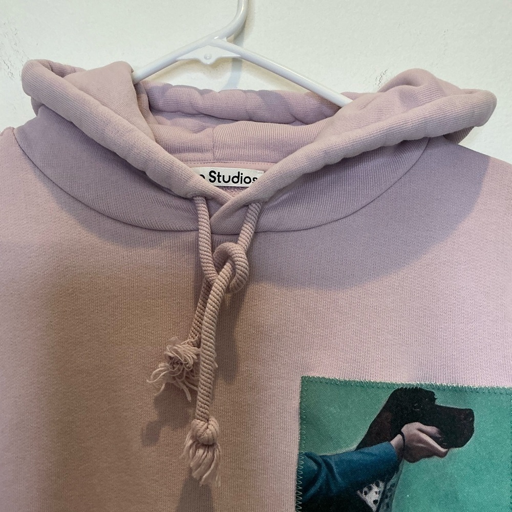 Acne Studios Dog Patch French Terry Hoodie Pullover Lilac Size Large - Picture 5 of 15